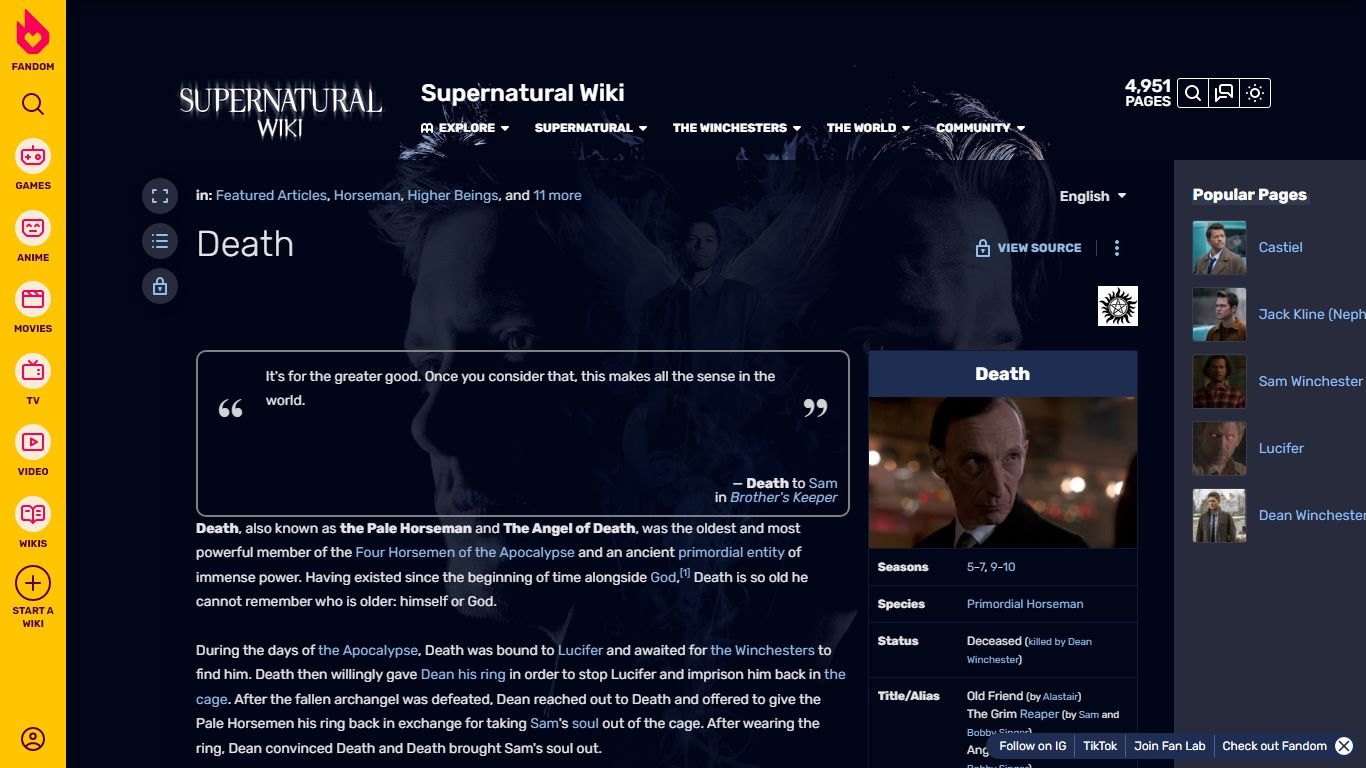 Death | Supernatural Wiki | Fandom
